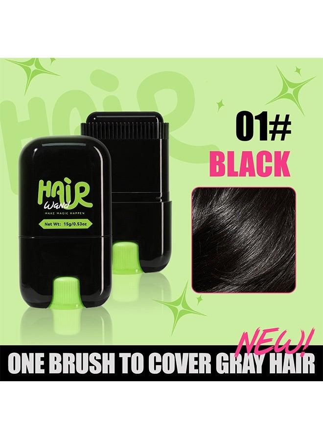 Smile One-time use hair covering hair styling stick with 15g hair wax, does not damage the scalp. Hair styling stick for physical hair covering, color cream 01#black - Image 2